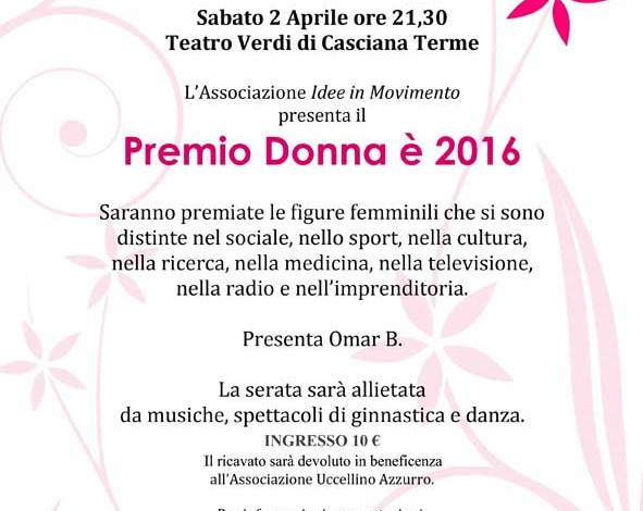 A Casciana Terme il premio “Donna è” 2016