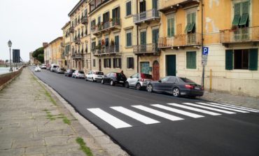 Pisa, finita la riqualificazione di lungarno Simonelli lunedì inizia la riasfaltatura di via Bonanno