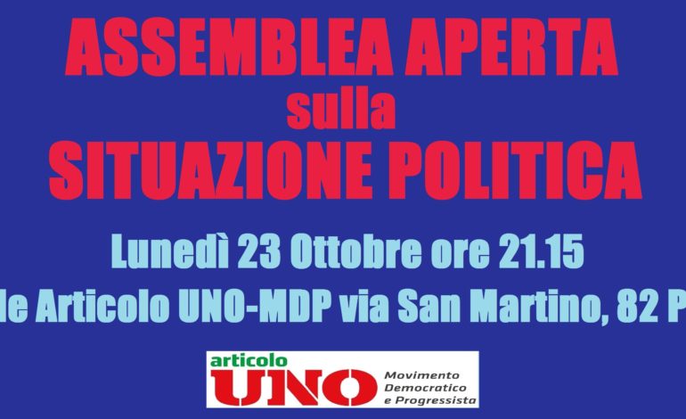 Pisa, Articolo Uno-MDP incontra i cittadini