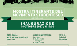 Pisa, apre la mostra “In Movimento, la nostra storia dal 1960 ad oggi” organizzata dagli studenti