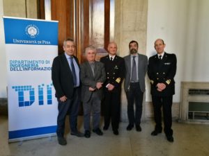 Da sinistra a destra: Fulvio Gini (DII), Ruggero Reggiannini (DII), Ettore Ciaccia (Accademia Navale di Livorno), Andrea Caiti (DII), Luca Rainone (Accademia Navale di Livorno)