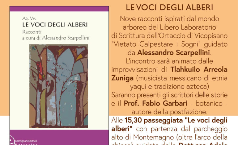 Calci: presentazione del libro “Le voci degli alberi”