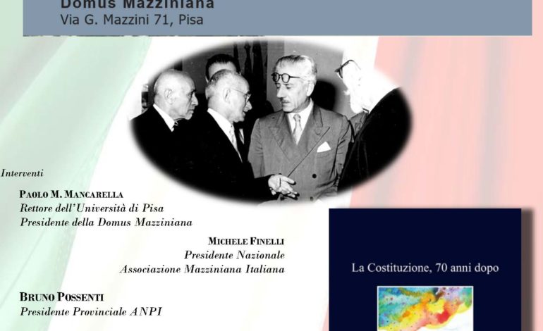 Pisa, presentazione del libro “La Costituzione, 70 anni dopo”