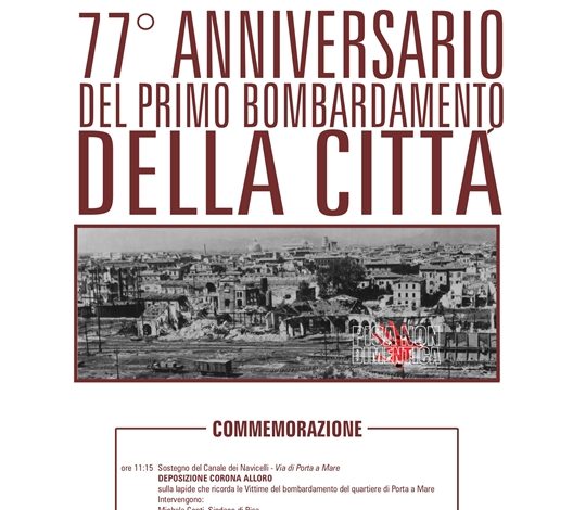 31 agosto ’43, Pisa commemora le vittime del primo bombardamento della città