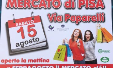 Sabato 15 agosto mercato settimanale in via Paparelli