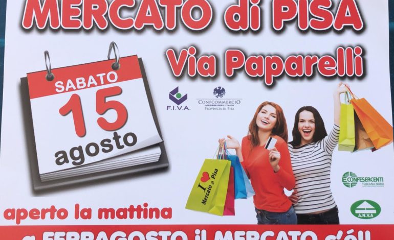 Sabato 15 agosto mercato settimanale in via Paparelli