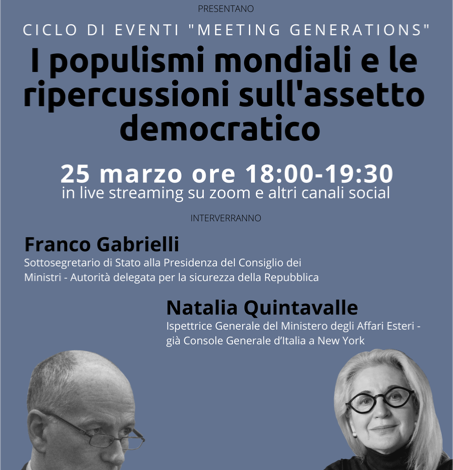 Franco Gabrielli e Natalia Quintavalle inaugurano il ciclo di incontri di “Meeting Generations”