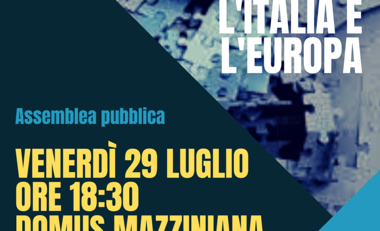 ASSEMBLEA PUBBLICA ALLA DOMUS MAZZINIANA DEL MOVIMENTO FEDERALISTA EUROPEO