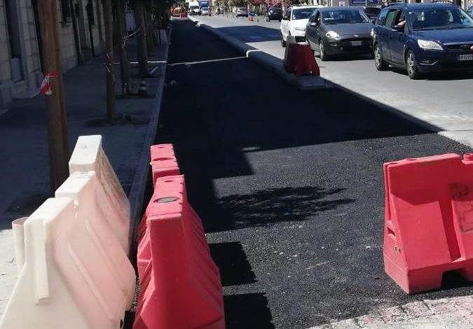 ﻿Via Bonanno – la pista ciclabile cancella posti auto