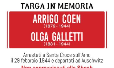 ﻿Santa Croce, una targa in memoria della coppia ebrea deportata e morta ad Auschwitz