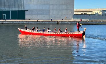 ﻿Regata delle antiche Repubbliche Marinare, primo allenamento in acqua per il Galeone Rosso