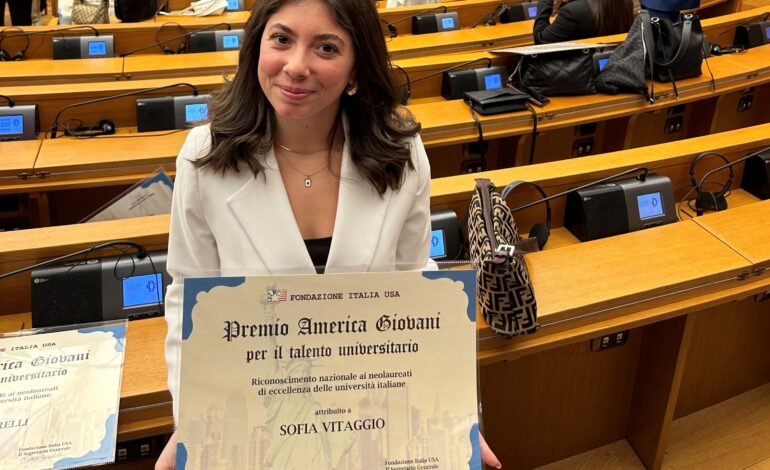 Premio America Giovani: studentessa dell’Università di Pisa premiata alla Camera dei Deputati